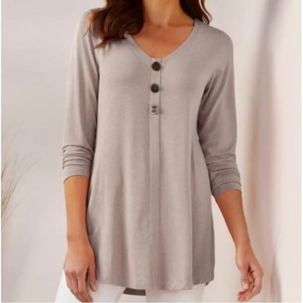 Soft Surroundings Maddalena Tunic Top Small Stretchy 95% Modal Pullover Soft‎